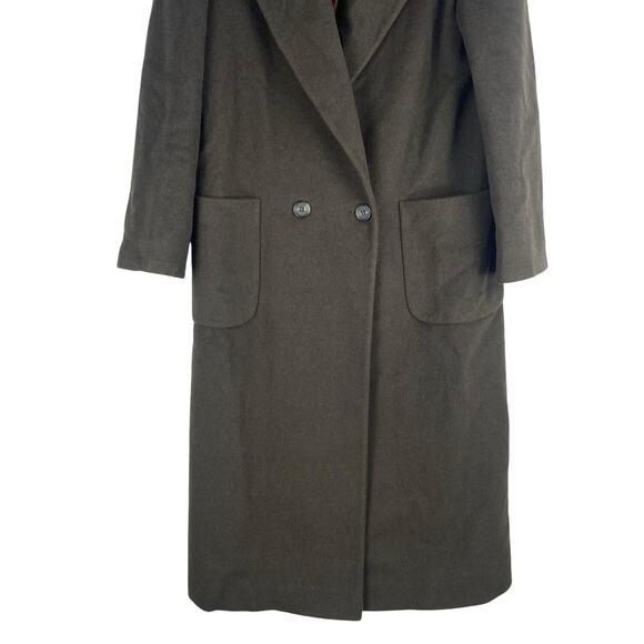 Talbots Wool Cashmere Silk Blend Long Coat Floor Length Green Size 1X - Picture 4 of 10